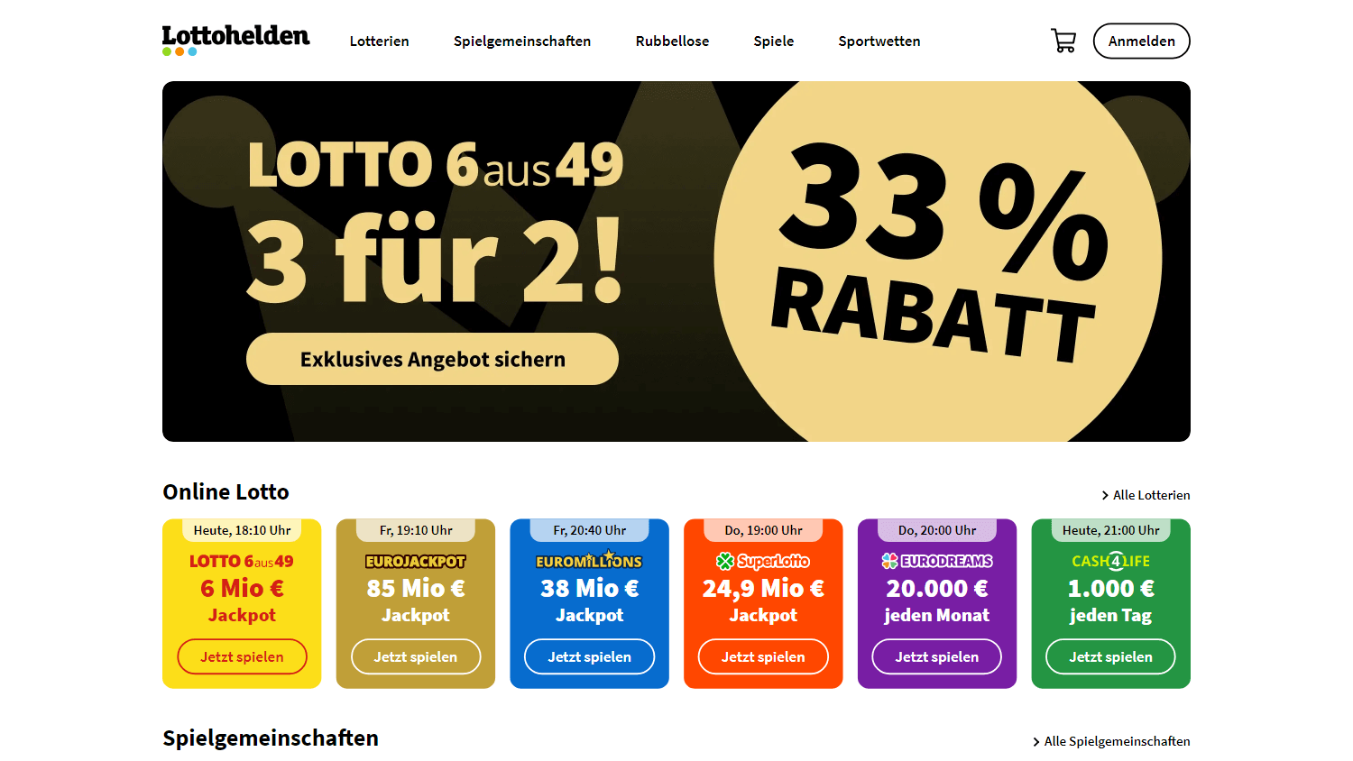 Lottohelden Casino Desktop screenshot